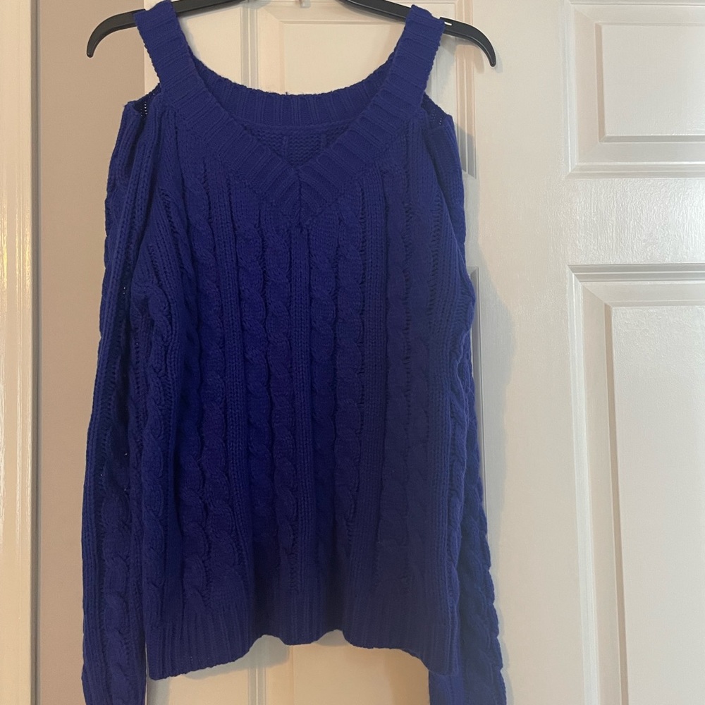 royal blue cold shoulder sweater New without tags small